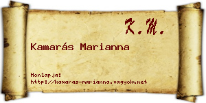 Kamarás Marianna névjegykártya